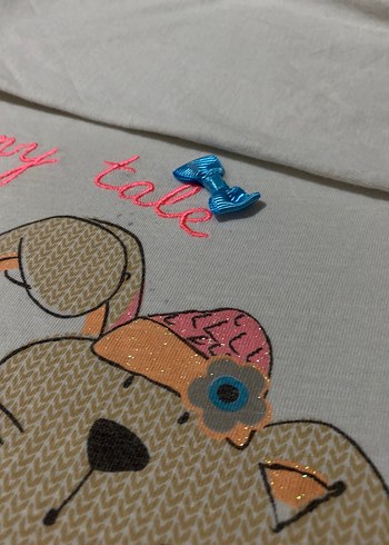 Kız Çocuk Renkli Baskılı Uzun Kollu Tişört - Görsel 4