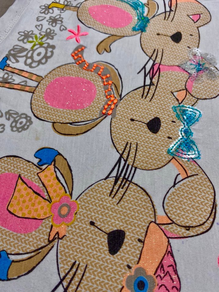 Kız Çocuk Renkli Baskılı Uzun Kollu Tişört - Görsel 3