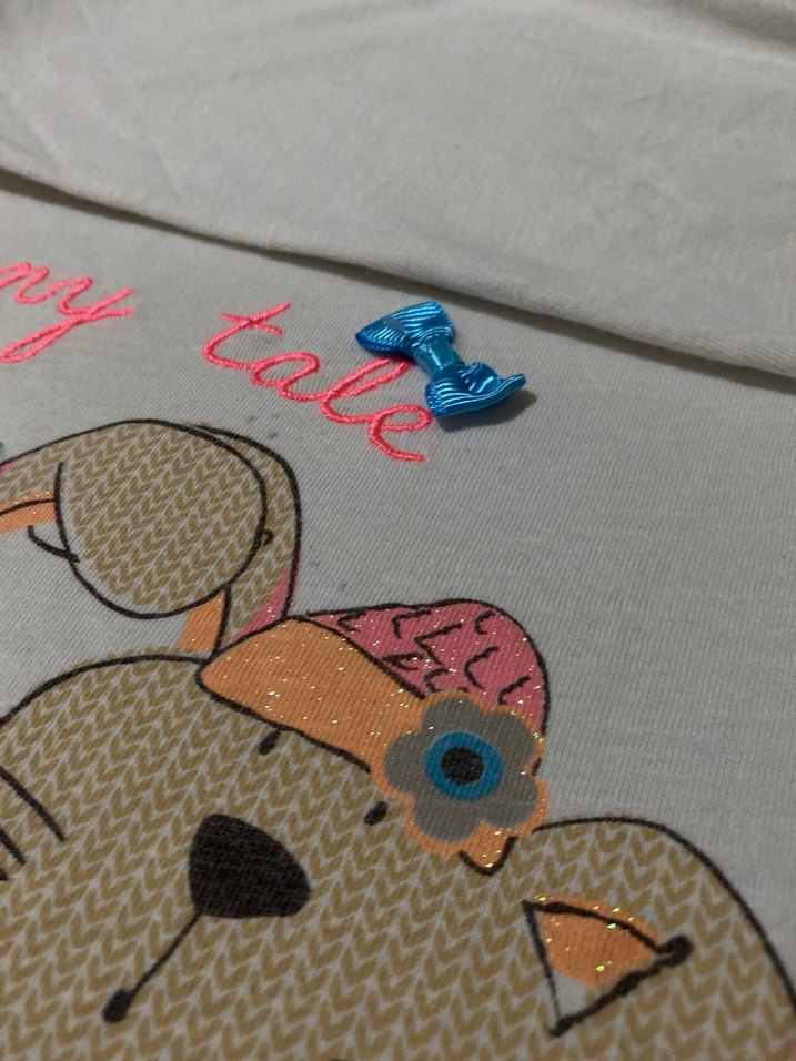 Kız Çocuk Renkli Baskılı Uzun Kollu Tişört - Görsel 4