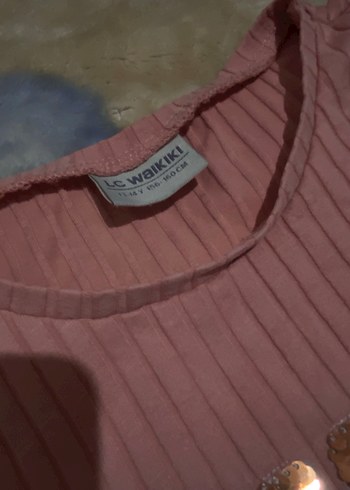 Kız Çocuk Pembe Baskılı Kısa Kollu Tişört - Görsel 4