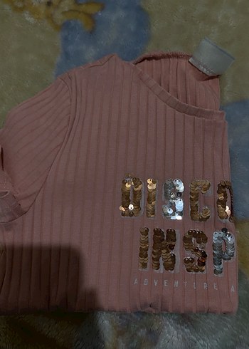 Kız Çocuk Pembe Baskılı Kısa Kollu Tişört - Görsel 6