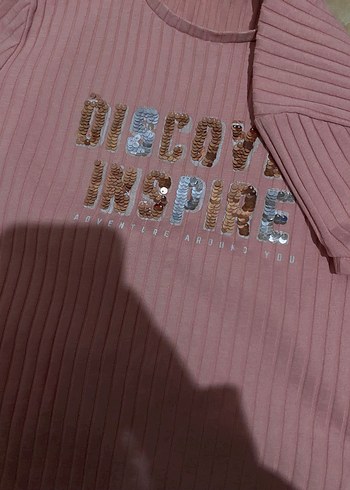 Kız Çocuk Pembe Baskılı Kısa Kollu Tişört - Görsel 9