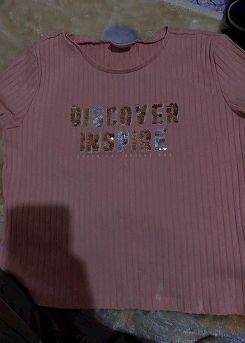 Kız Çocuk Pembe Baskılı Kısa Kollu Tişört - Görsel 8