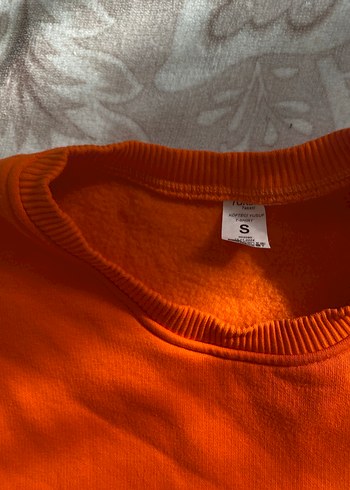 Turuncu Baskılı Kadın Sweatshirt yumuşak - Görsel 3