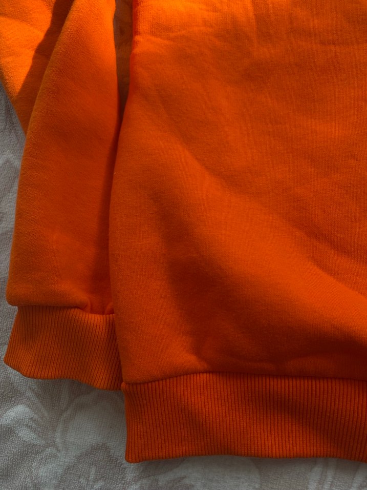 Turuncu Baskılı Kadın Sweatshirt yumuşak - Görsel 4