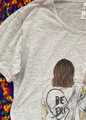 Baskılı Gri Tişörtü, Kısa Kollu - Görsel 2