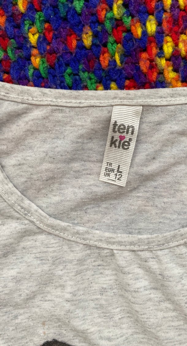 Baskılı Gri Tişörtü, Kısa Kollu - Görsel 4