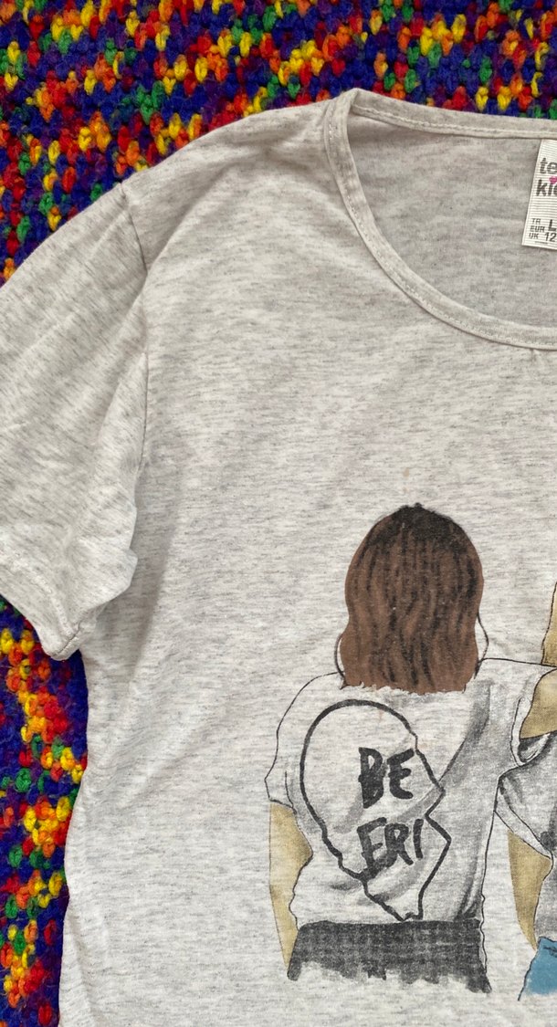 Baskılı Gri Tişörtü, Kısa Kollu - Görsel 2