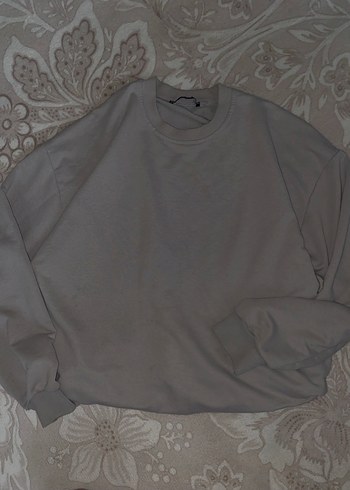 Gri Kadın Uzun Kollu Basic Sweatshirt - Görsel 2