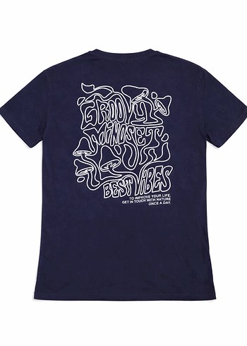 Lacivert Baskılı Erkek Tişört - Görsel 2