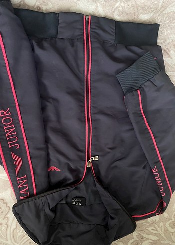 Armani Junior Siyah-Pembe Fermuarlı Kadın Eşofman 8 yaş - Görsel 4