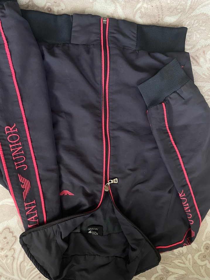 Armani Junior Siyah-Pembe Fermuarlı Kadın Eşofman 8 yaş - Görsel 4