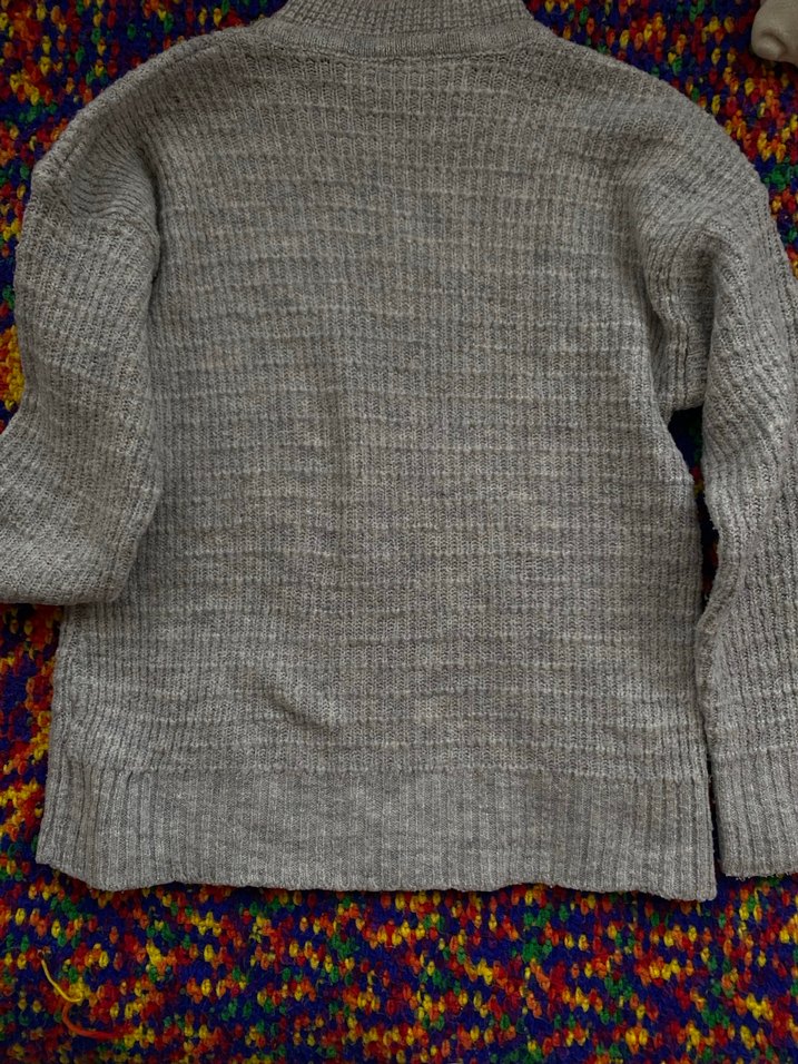 Bohem Gri Nakışlı Triko Kadın Kazak - Görsel 4