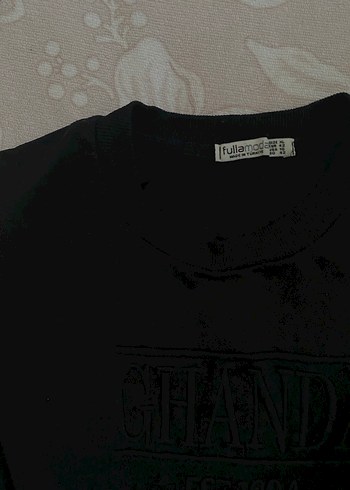 Siyah Baskılı Kadın Sweatshirt - Görsel 5