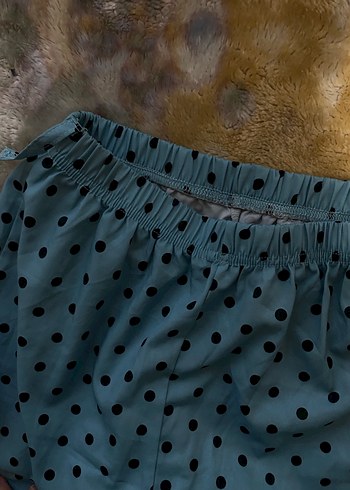 Mavi Puantiyeli Rahat Kadın Pantolon - Görsel 4