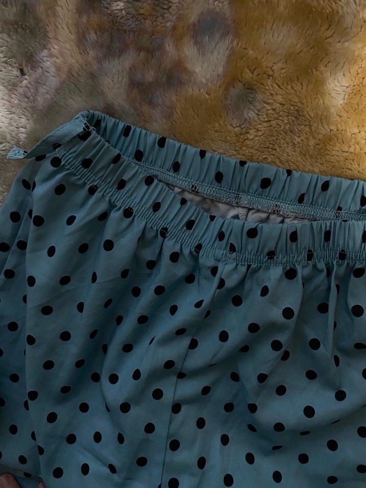 Mavi Puantiyeli Rahat Kadın Pantolon - Görsel 4