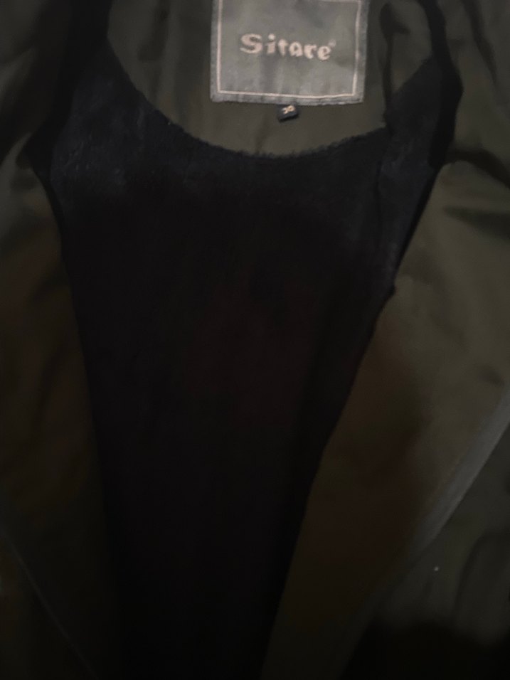 Kadın koyu yeşil mont - Görsel 5