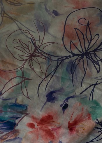 Bohem Çok Renkli Kadın Şal - Görsel 2