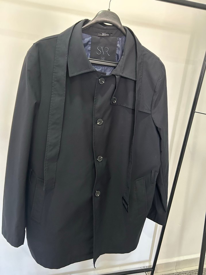 Erkek Lacivert Trençkot - Görsel 4