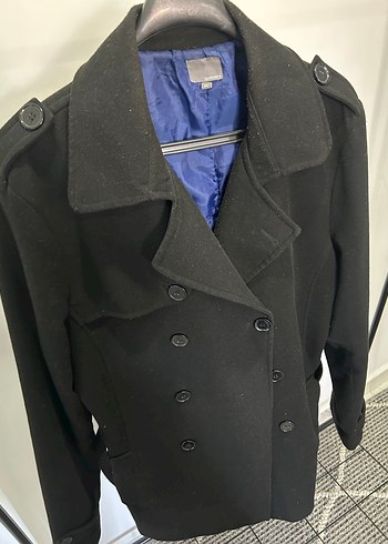 Düğmeli Siyah Erkek Midi Kaban - Görsel 4