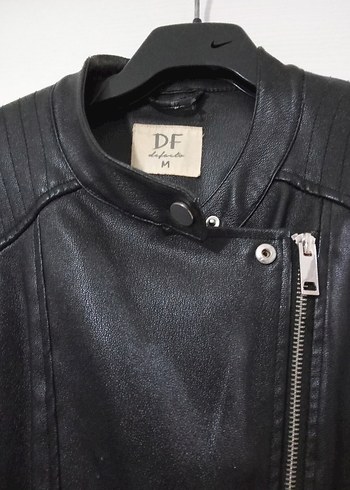 Kadın Siyah Deri Biker Ceket - Görsel 2