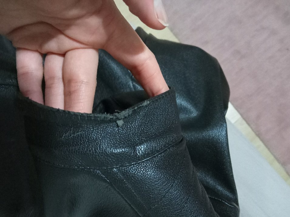 Kadın Siyah Deri Biker Ceket - Görsel 4