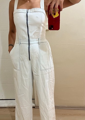 Mavi jeans tulum - Görsel 2