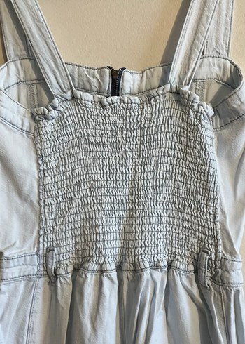 Mavi jeans tulum - Görsel 7