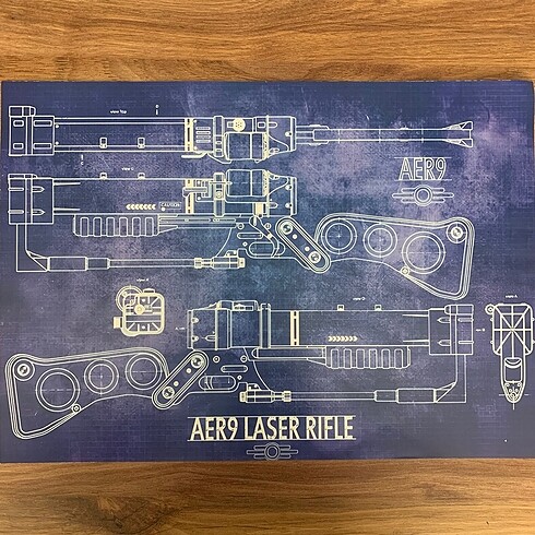 Beden Fallout Laser Rifle Blueprint Poster