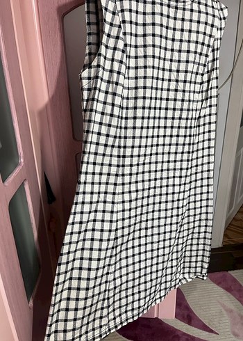 Düğmeli Ekose Mini Elbise - Görsel 2