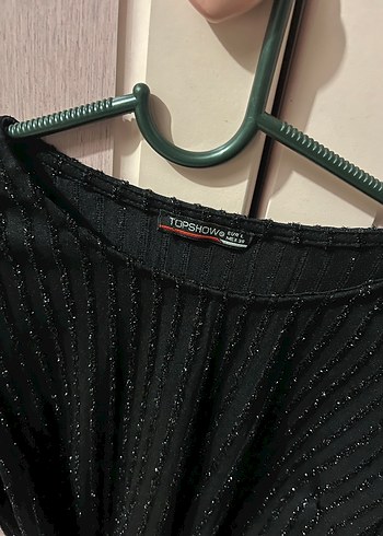 Siyah Kısa Kollu Kadın simli bluz - Görsel 4