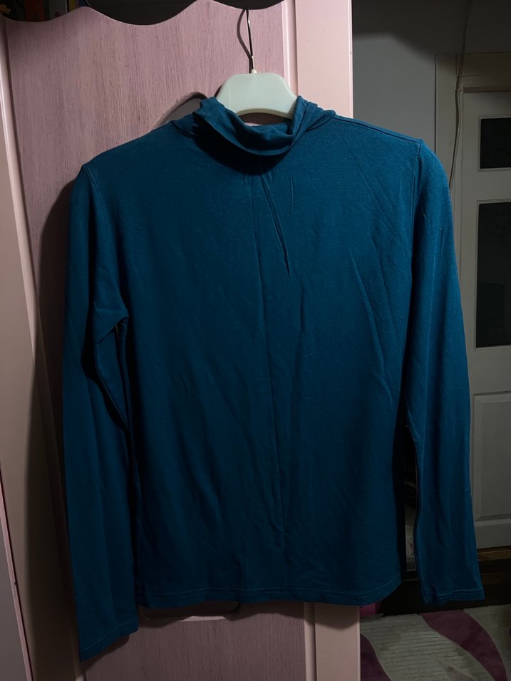 Kadın Lacivert Boğazlı Uzun Kollu Basic Kazak - Görsel 2