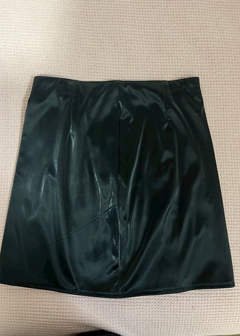 Kadın Siyah Deri Mini etek m beden - Görsel 7