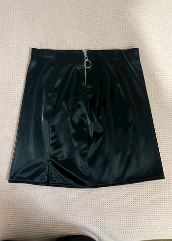 Kadın Siyah Deri Mini etek m beden - Görsel 2