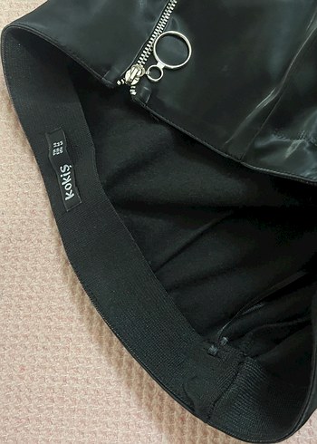 Kadın Siyah Deri Mini etek m beden - Görsel 3