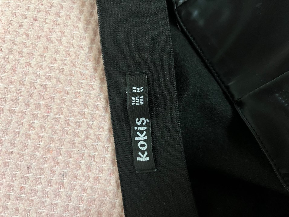 Kadın Siyah Deri Mini etek m beden - Görsel 4