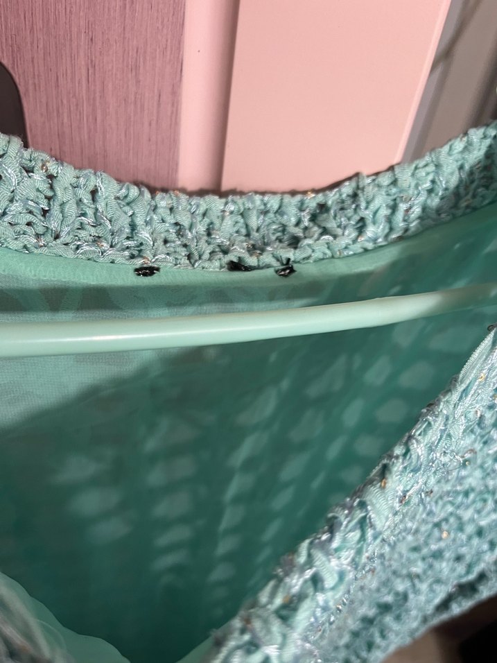 Turkuaz Bohem Örgü Kadın Kazak - Görsel 4