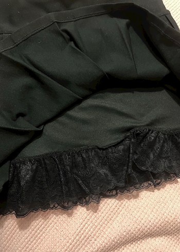 Koton siyah kumaş pileli etek - Görsel 3