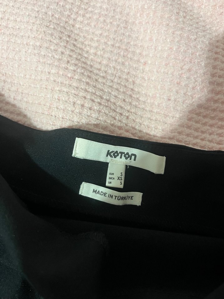 Koton siyah kumaş pileli etek - Görsel 2