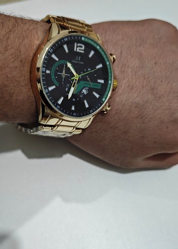 Şık Altın Renk Erkek Saat - Görsel 2