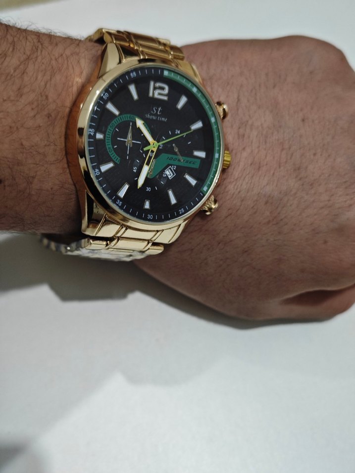 Şık Altın Renk Erkek Saat - Görsel 2