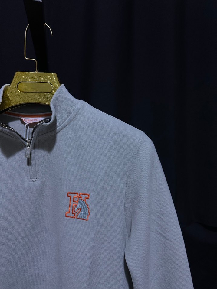 Hermes Gri Erkek Sweatshirt - Görsel 2