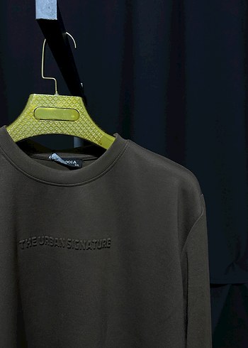 Kahverengi Sweatshirt Uzun Kollu Bisiklet Yaka - Görsel 2