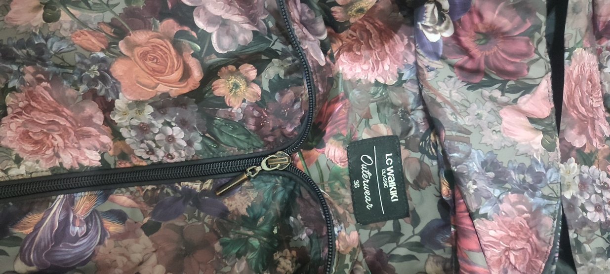 Çiçek Desenli Uzun Bohem yağmurluk - Görsel 3