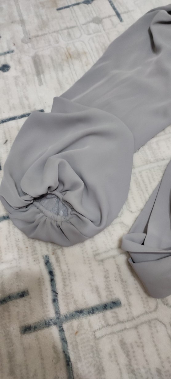 Gri yuvarlak Yaka Uzun Kollu Salaş tesettür Tunik - Görsel 2