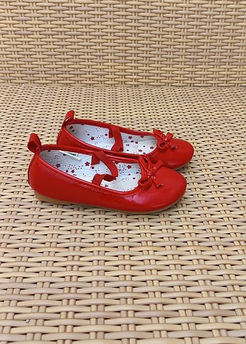 Kız Çocuk Kırmızı Fiyonk Detaylı Babet - Görsel 2