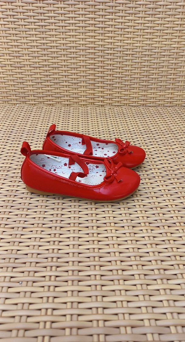 Kız Çocuk Kırmızı Fiyonk Detaylı Babet - Görsel 2