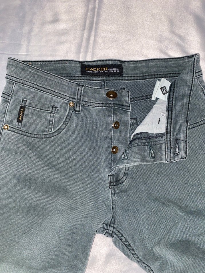 Su YeşiliErkek Denim Regular Fit Jean - Görsel 4