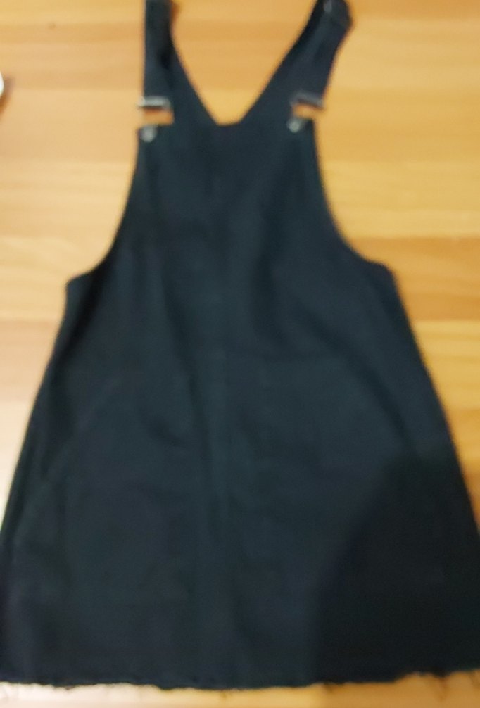 Siyah Kot Mini Askılı Tulum - Görsel 2