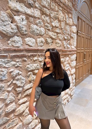 Düğmeli Gri Mini Etek - Görsel 3